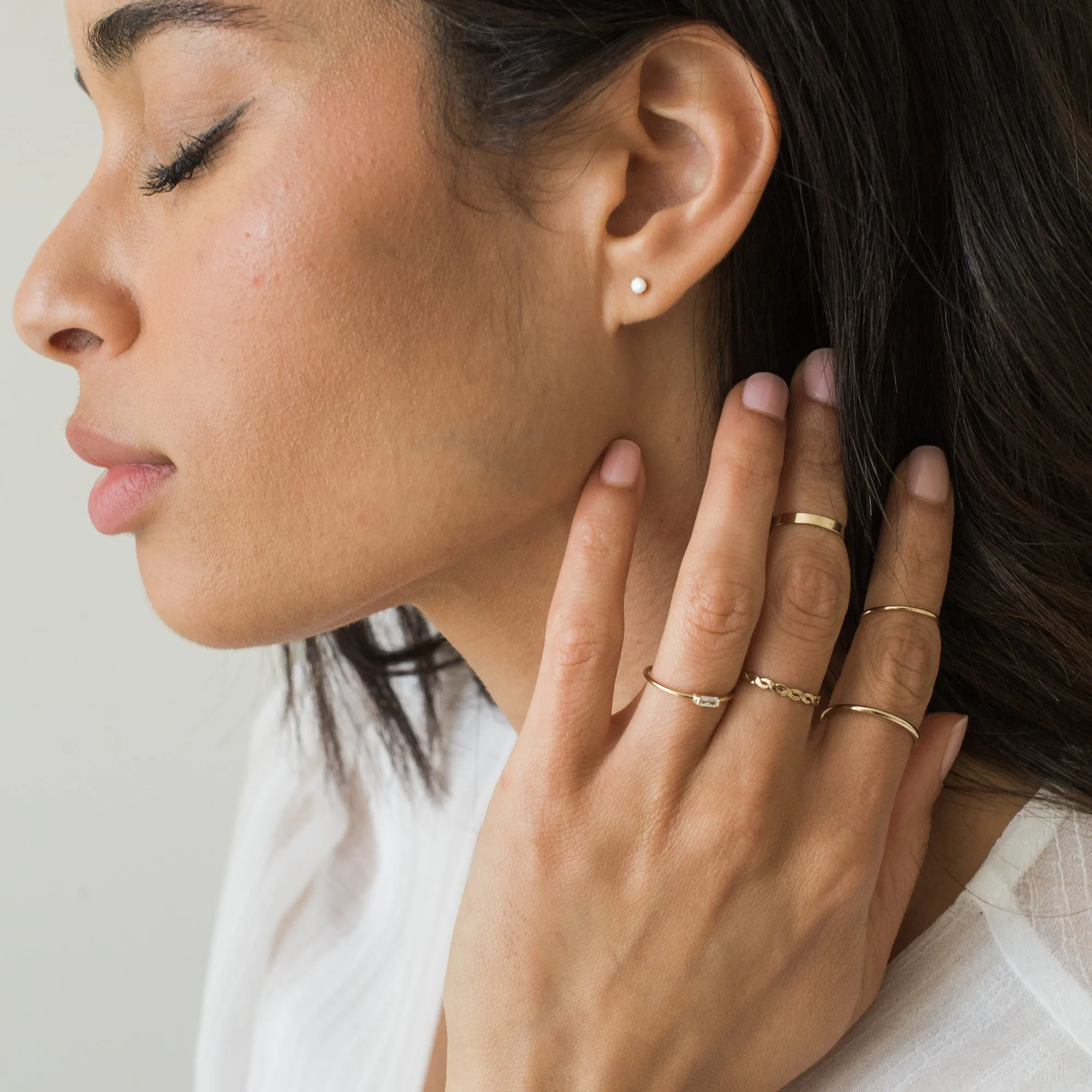 Tiny Opal Stud Earrings