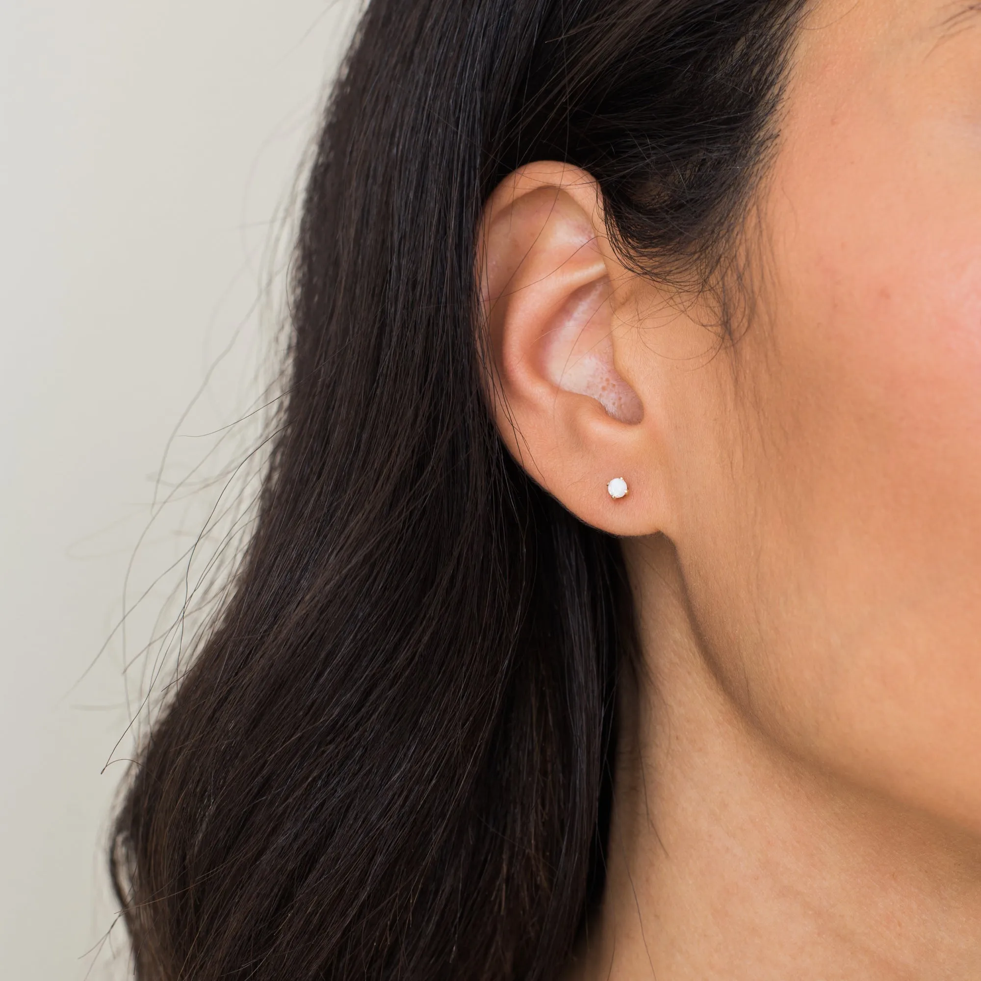 Tiny Opal Stud Earrings