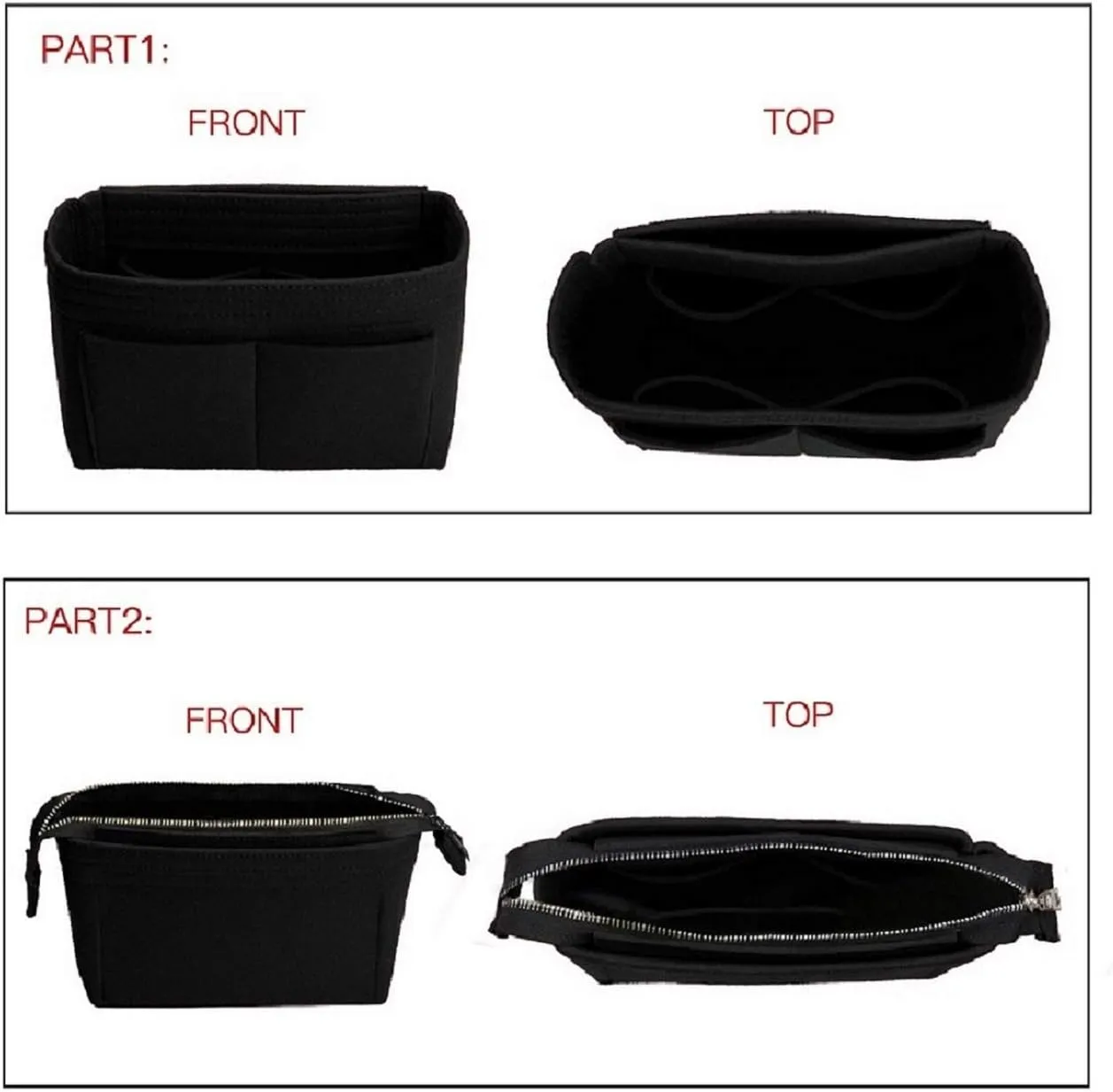 ZTUJO Purse Organizer, Bag Organizer, Insert Purse Organizer With 2 Packs In One Set For LV NeoNoe No Series perfectly
